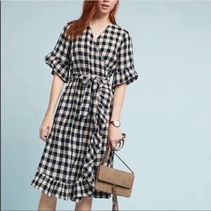 Gingham NWOT Faux Wrap Dress Sz Small